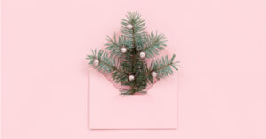 封筒にクリスマスツリー