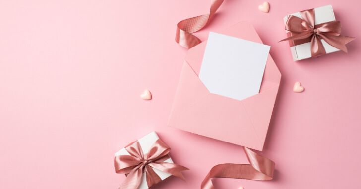 バレンタインをおしゃれに仕上げる、メッセージカード